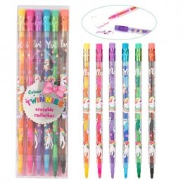 Set Crayons Bi-Couleurs Effaçables Licorne